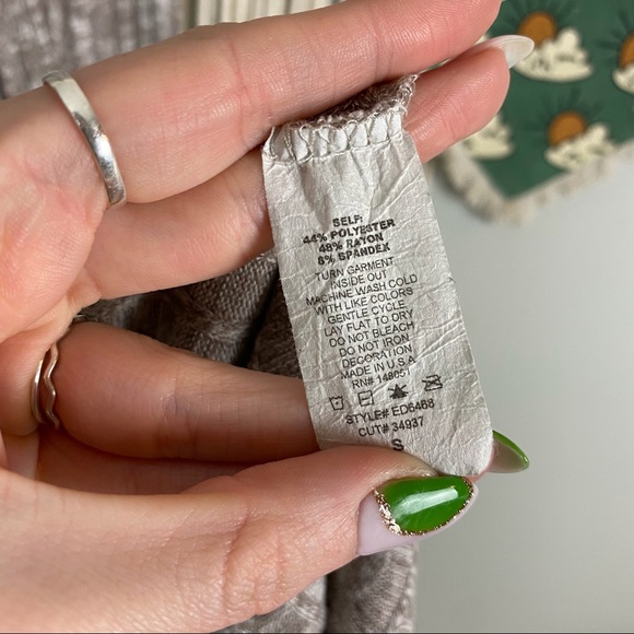 Edista Marled Neutral Beige Long Waterfall Sweater Cardigan Size Small - Picture 11 of 14